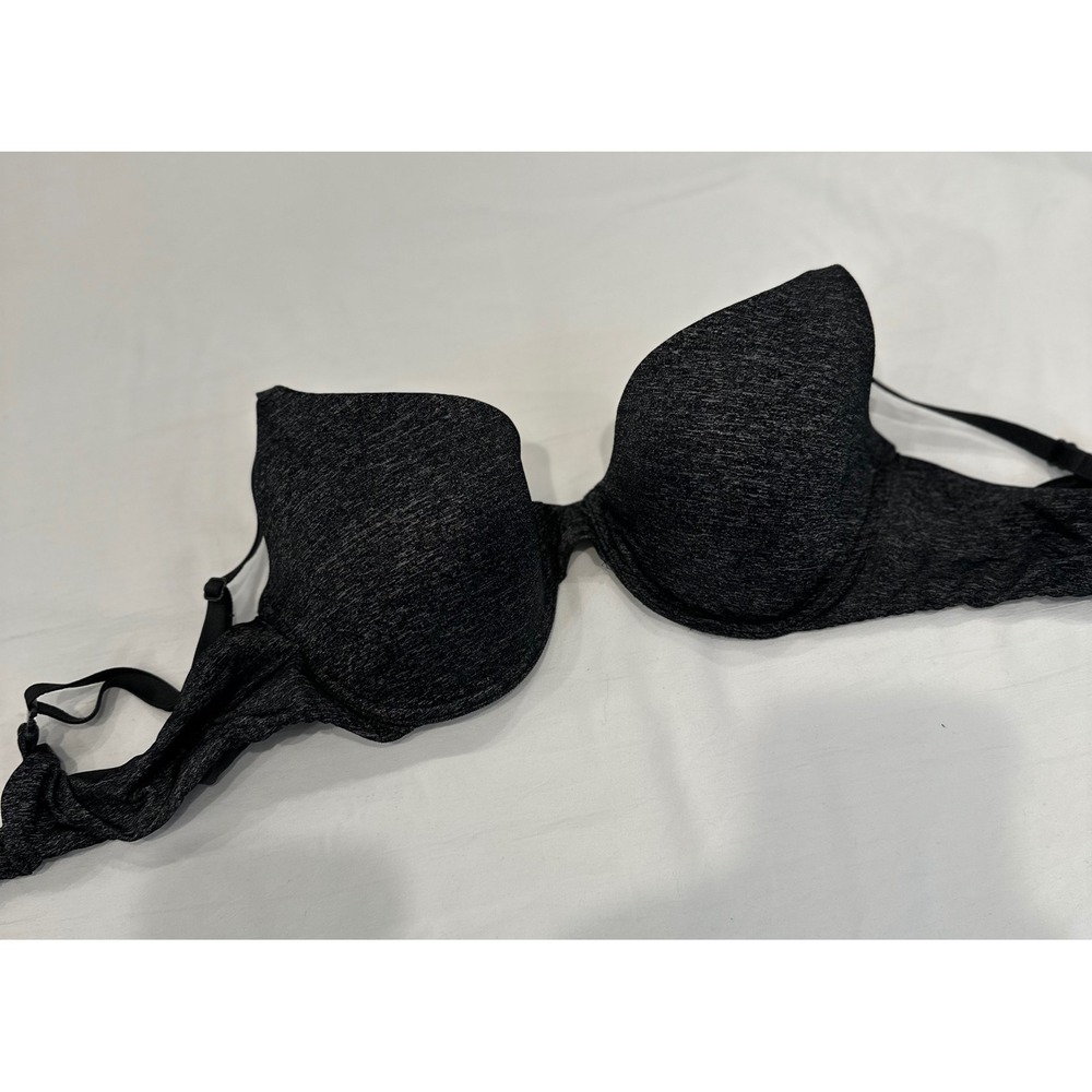 Victorias Secret Uplift Semi Demi Bra 36B Heathered Charcoal Grey Space Dye